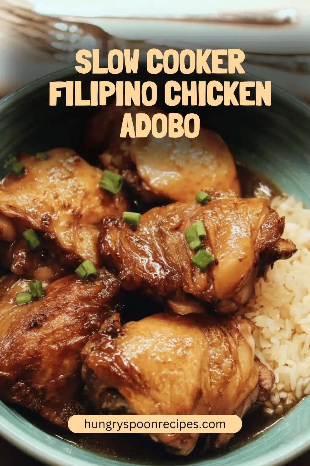 Slow Cooker Filipino Chicken Adobo 1 Delicious Slow Cooker Filipino Chicken Adobo with rice and herbs
