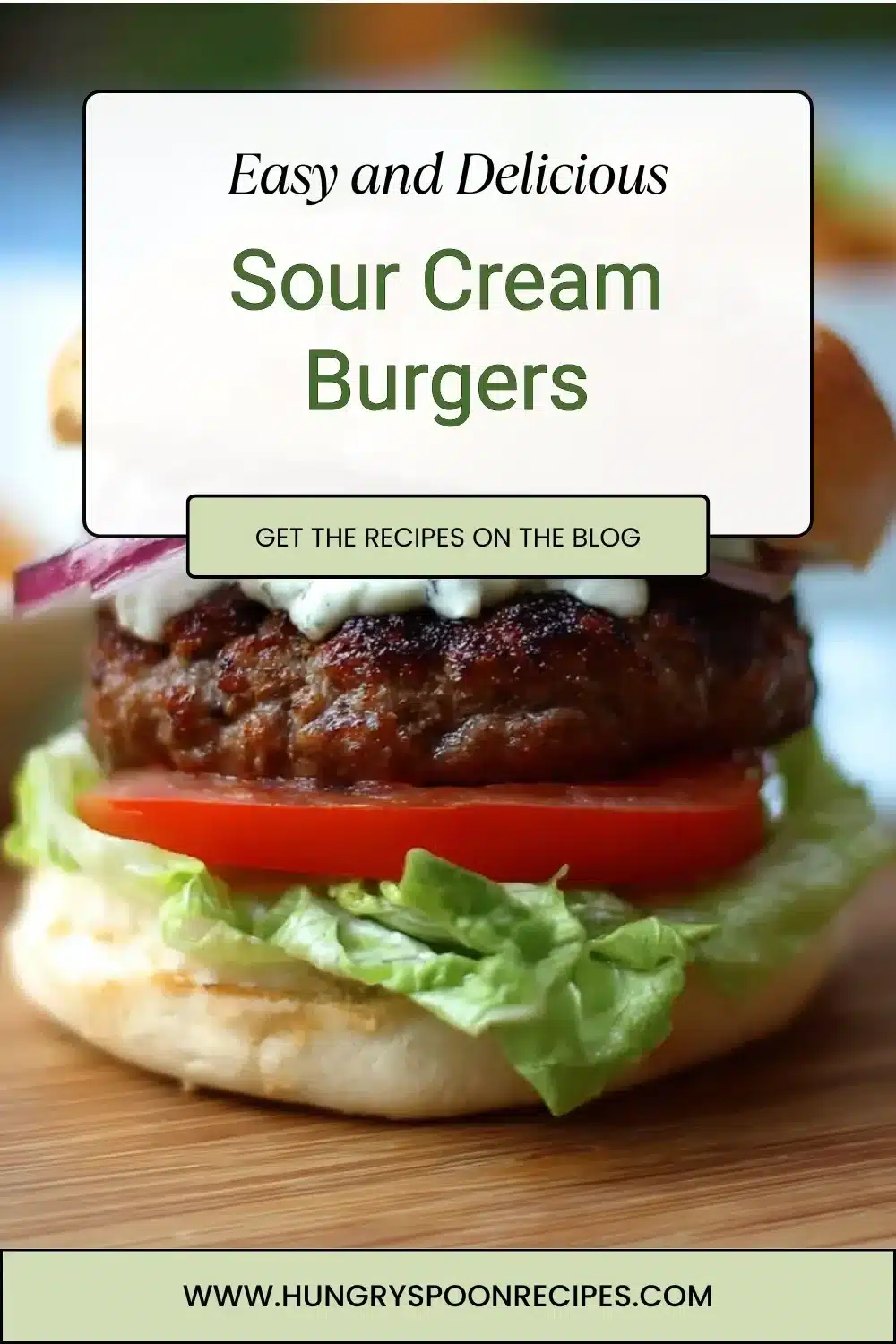 Sour Cream Burgers 1 Delicious sour cream burgers served on a plate with fresh toppings