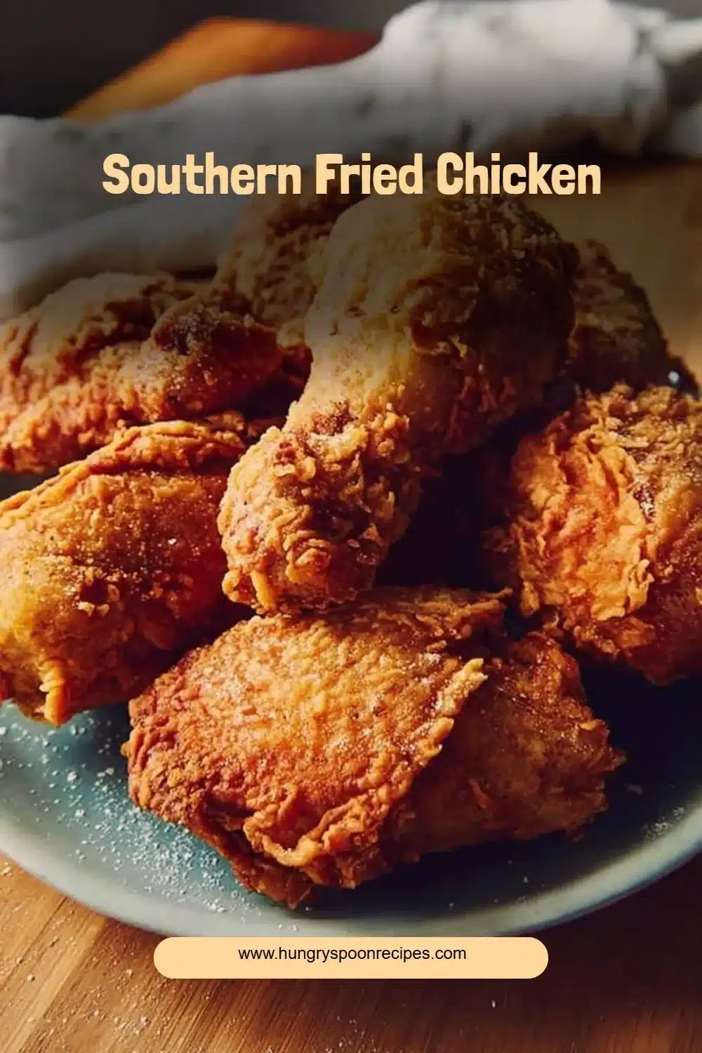 Delicious Southern fried chicken served with sides.