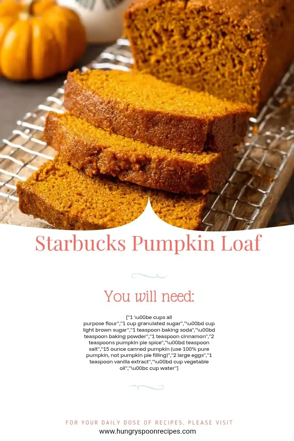 Starbucks pumpkin loaf with cream cheese frosting on a wooden table