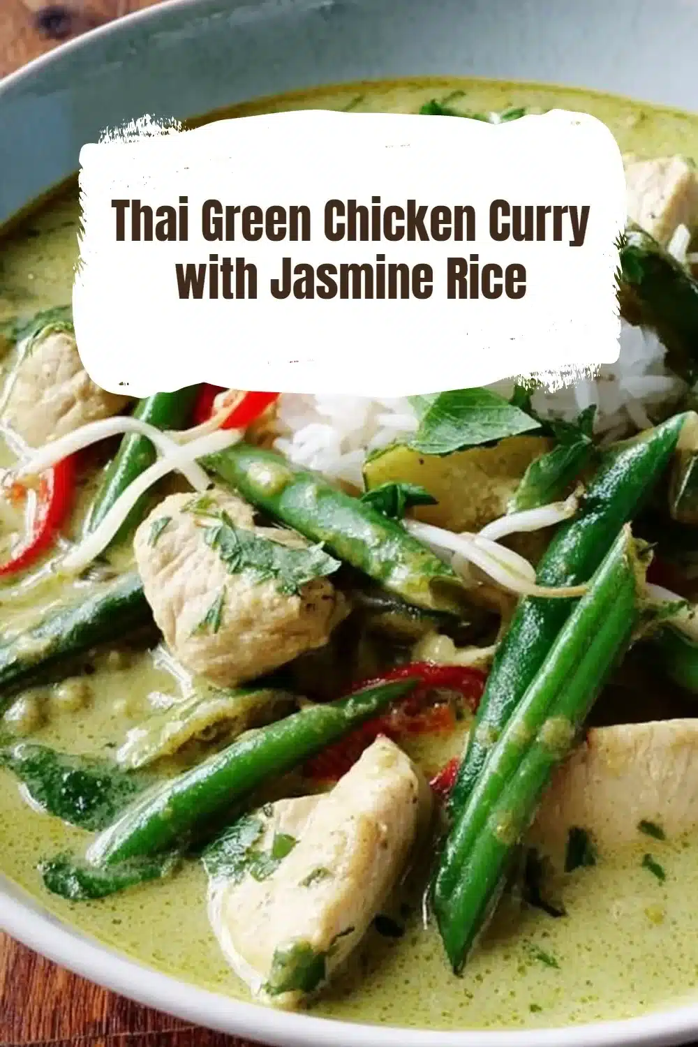 Thai Green Chicken Curry with Jasmine Rice 1 Delicious Thai Green Chicken Curry served with Jasmine Rice