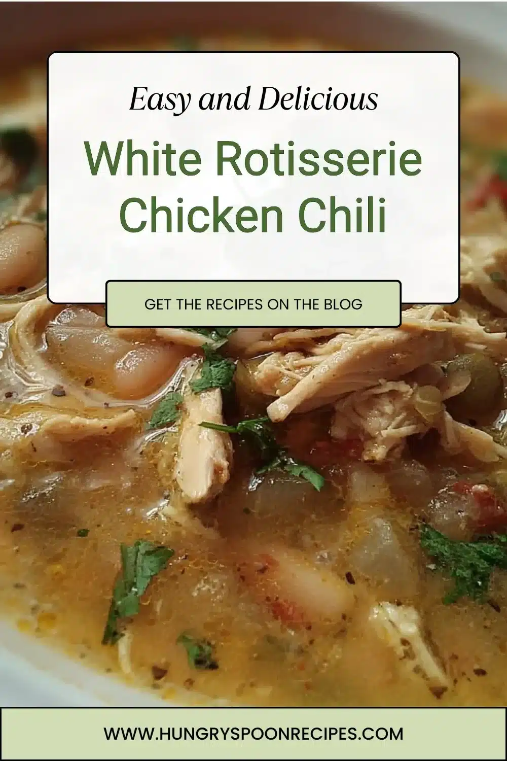 White Rotisserie Chicken Chili 1 Bowl of White Rotisserie Chicken Chili topped with fresh herbs