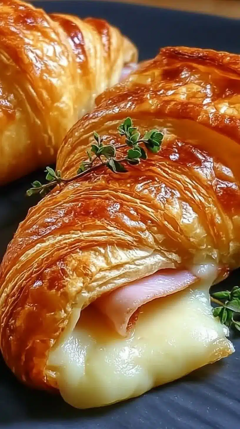 Air Fryer Ham Cheese Croissants 1 Air fryer ham cheese croissants golden and flaky