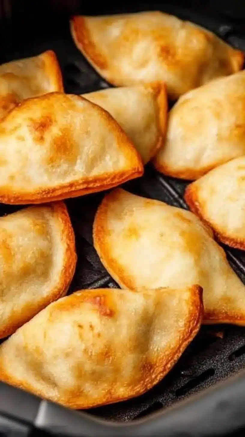 Air Fryer Pierogies 1 Crispy air fryer pierogies served with sour cream and chives