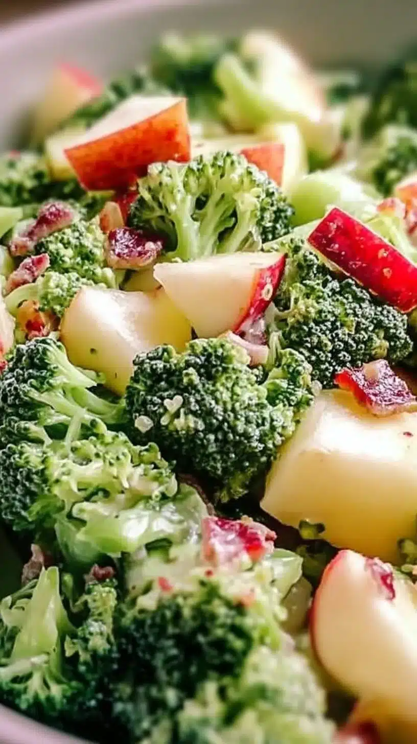 Apple Broccoli Salad 1 Fresh Apple Broccoli Salad with crunchy apples and green broccoli florets