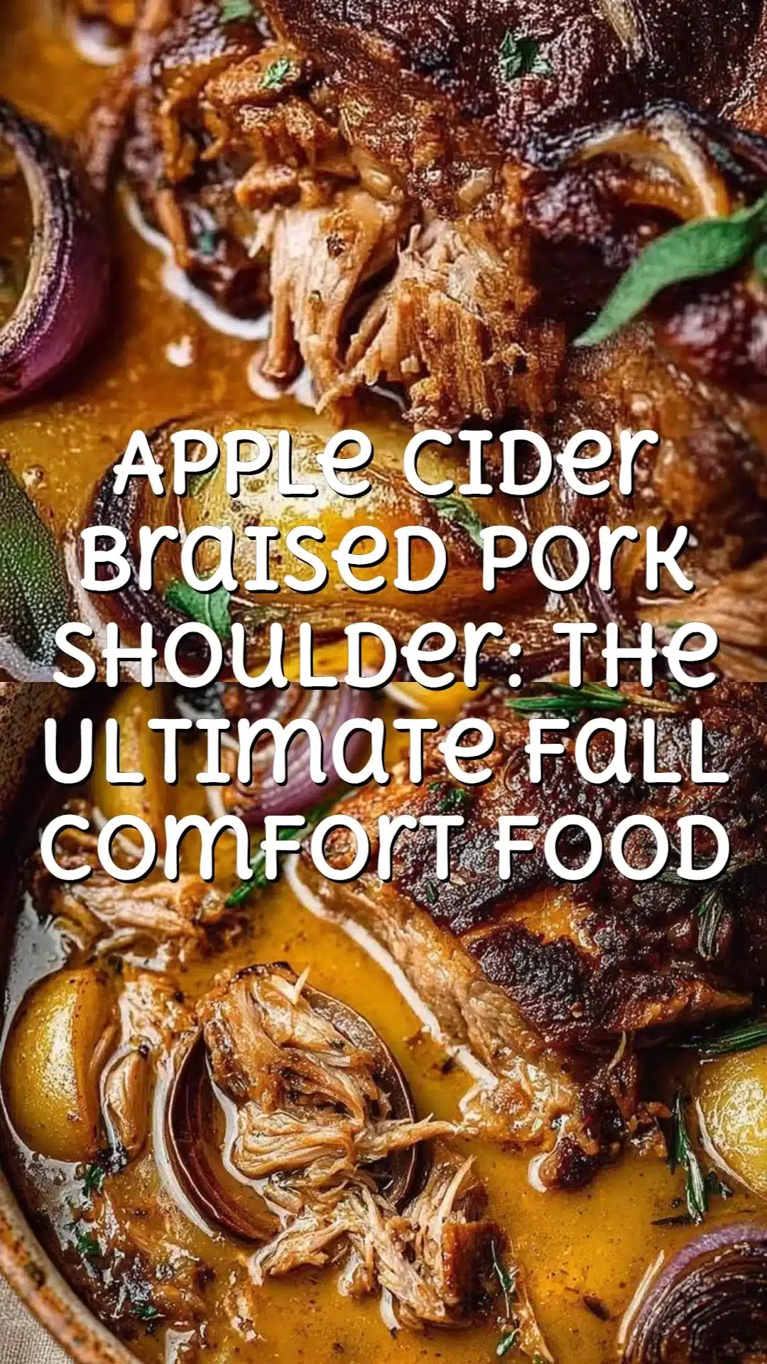 Apple Cider Braised Pork Shoulder: The Ultimate Fall Comfort Food 1 Delicious apple cider braised pork shoulder served with seasonal vegetables