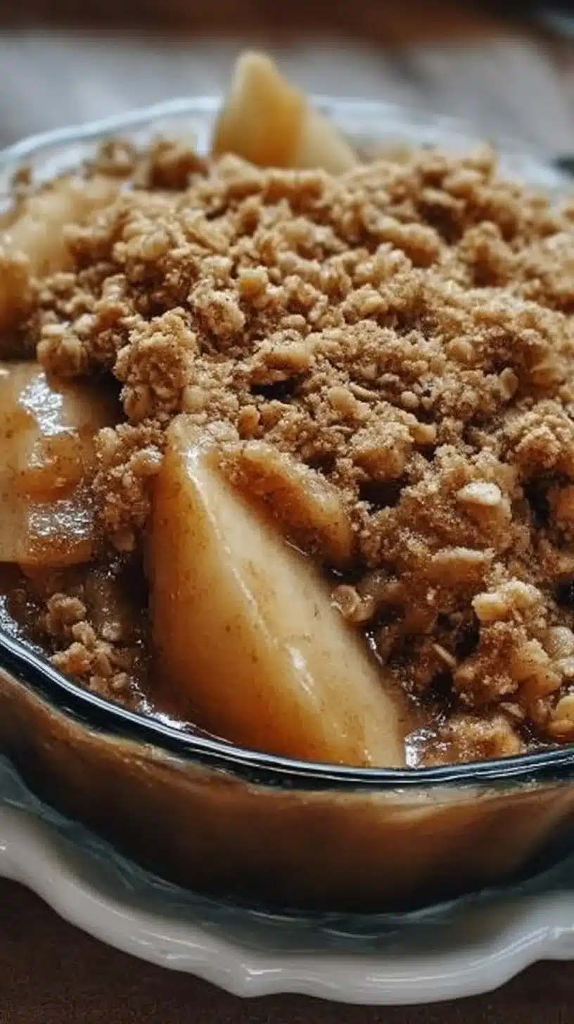 Delicious homemade apple crisp served in a bowl