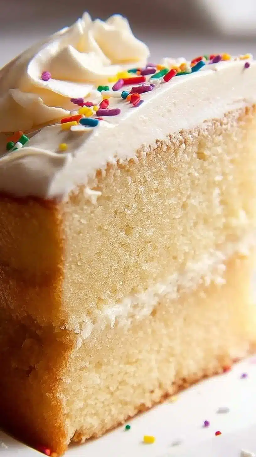 Best Vanilla Cake Recipe – Stays Moist for 4 Days! 1 Deliciously moist vanilla cake, perfect for any celebration.