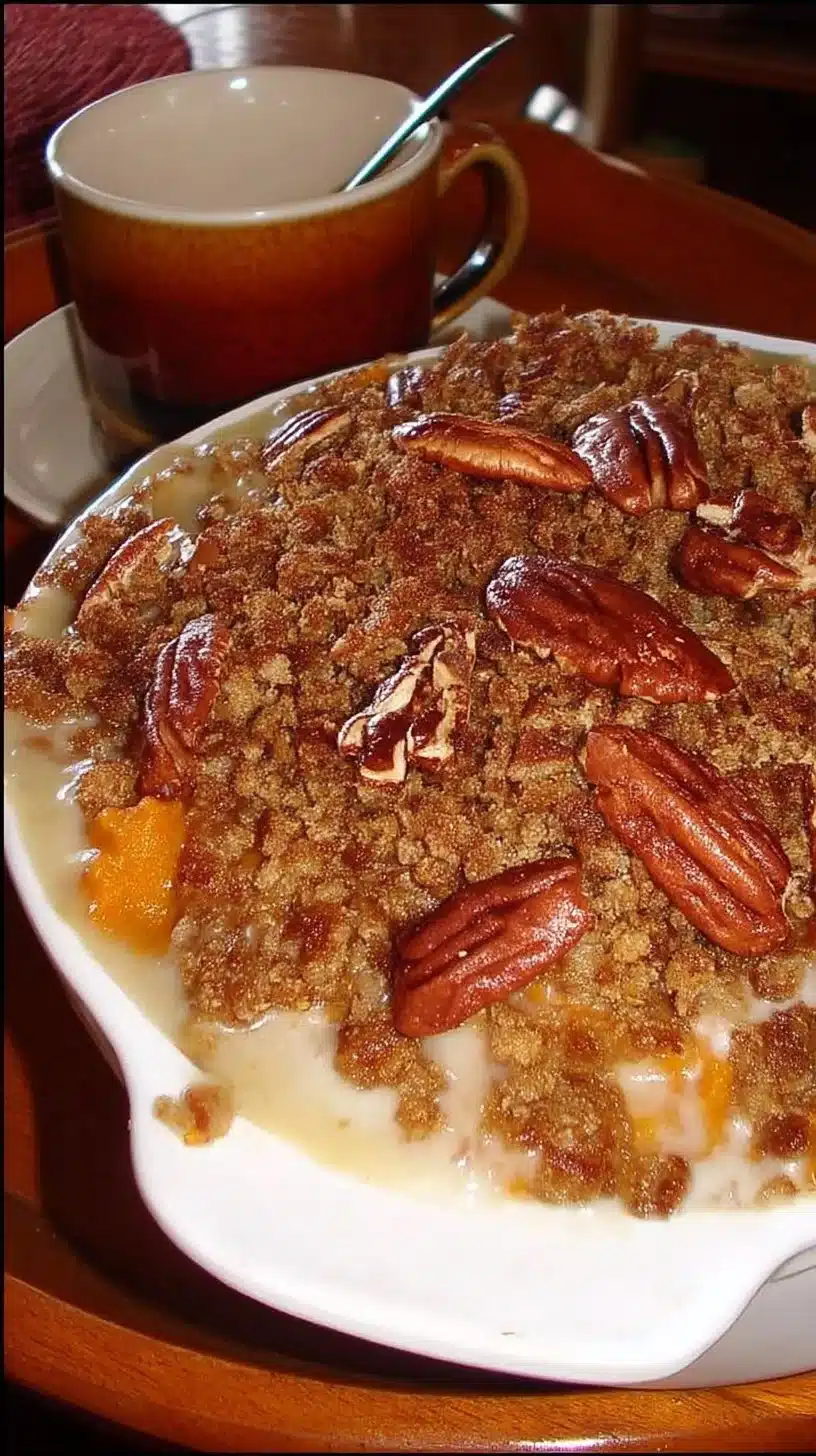 Charline's Sweet Potato Casserole 1 Delicious Charline's Sweet Potato Casserole served in a baking dish