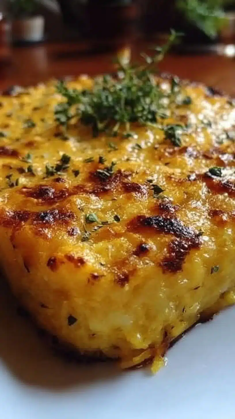 Cheesy Spaghetti Squash Au Gratin topped with golden cheese