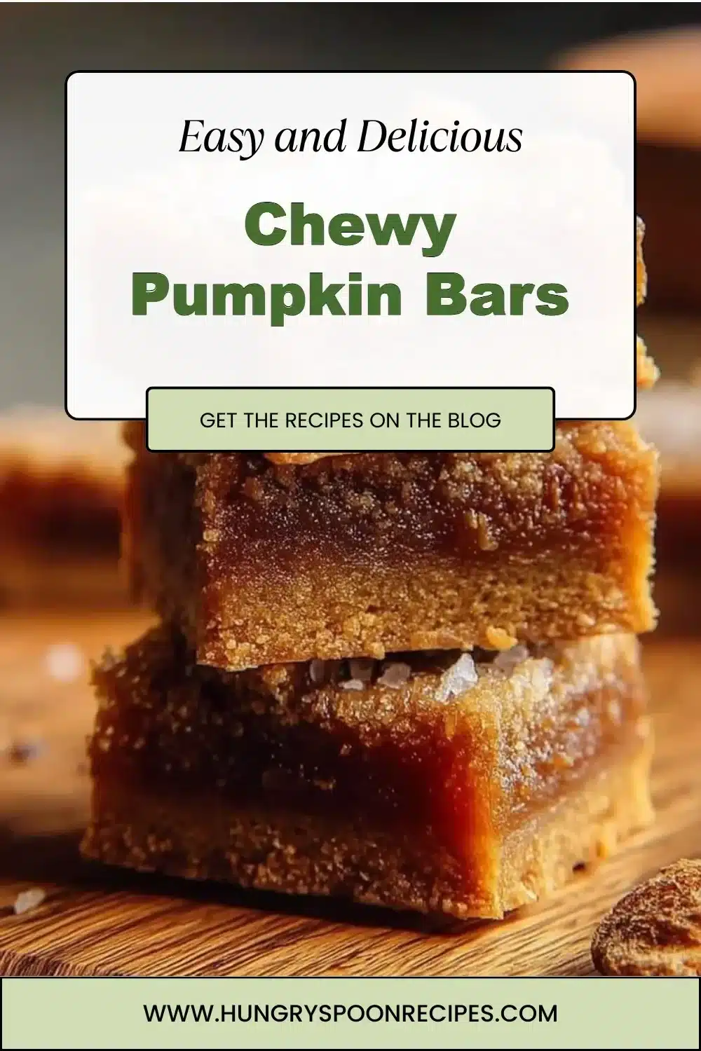 Chewy Pumpkin Bars 1 Deliciously chewy pumpkin bars topped with cream cheese frosting