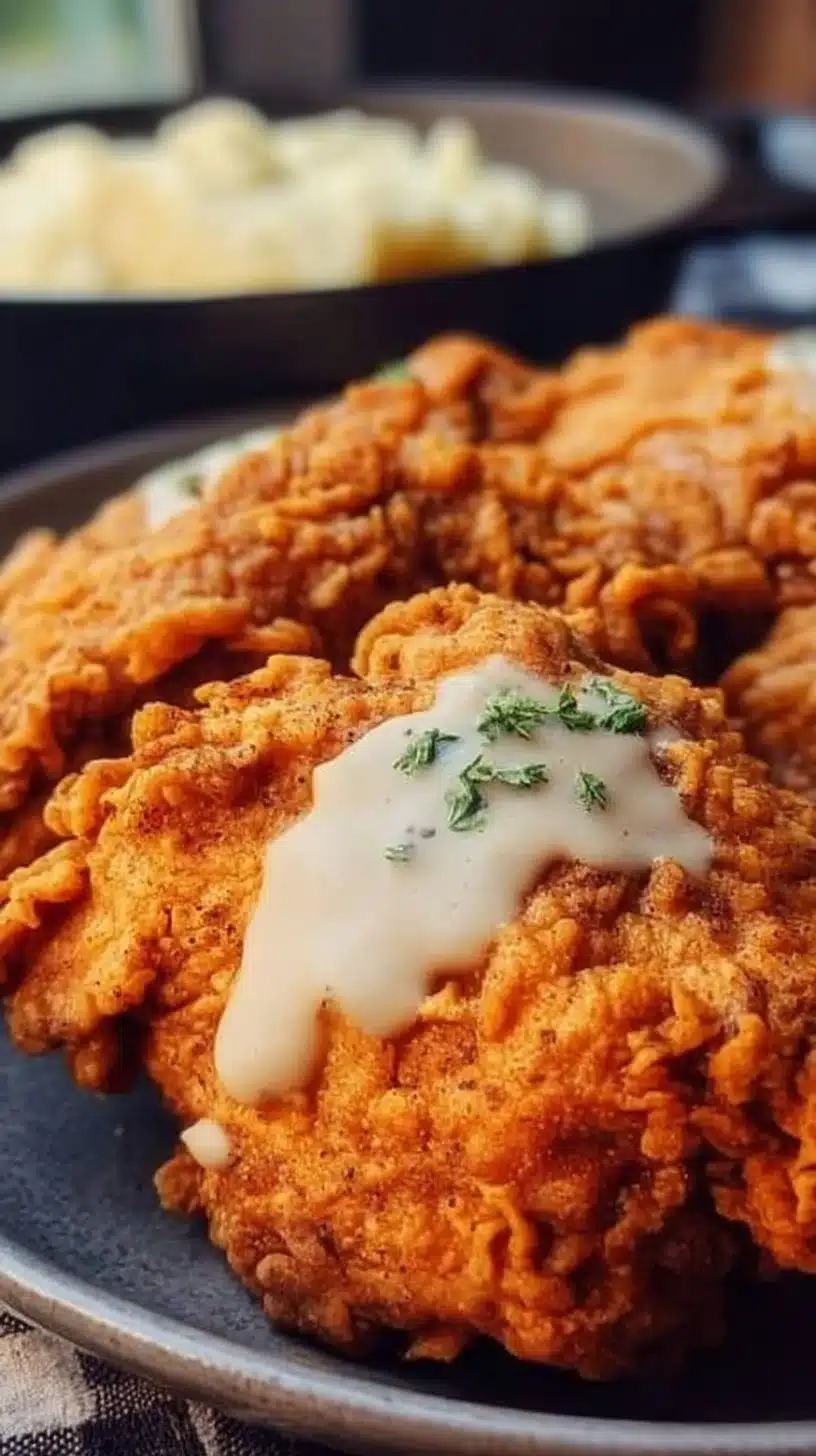 Chicken Fried Chicken 1 Delicious Chicken Fried Chicken served with dipping sauce and sides