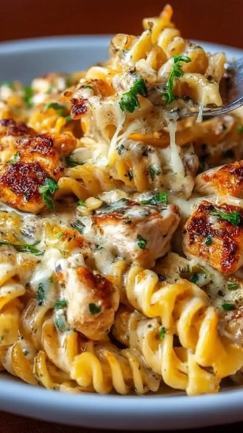 Chicken Pasta Casserole 1 Delicious Chicken Pasta Casserole baked with cheese and vegetables
