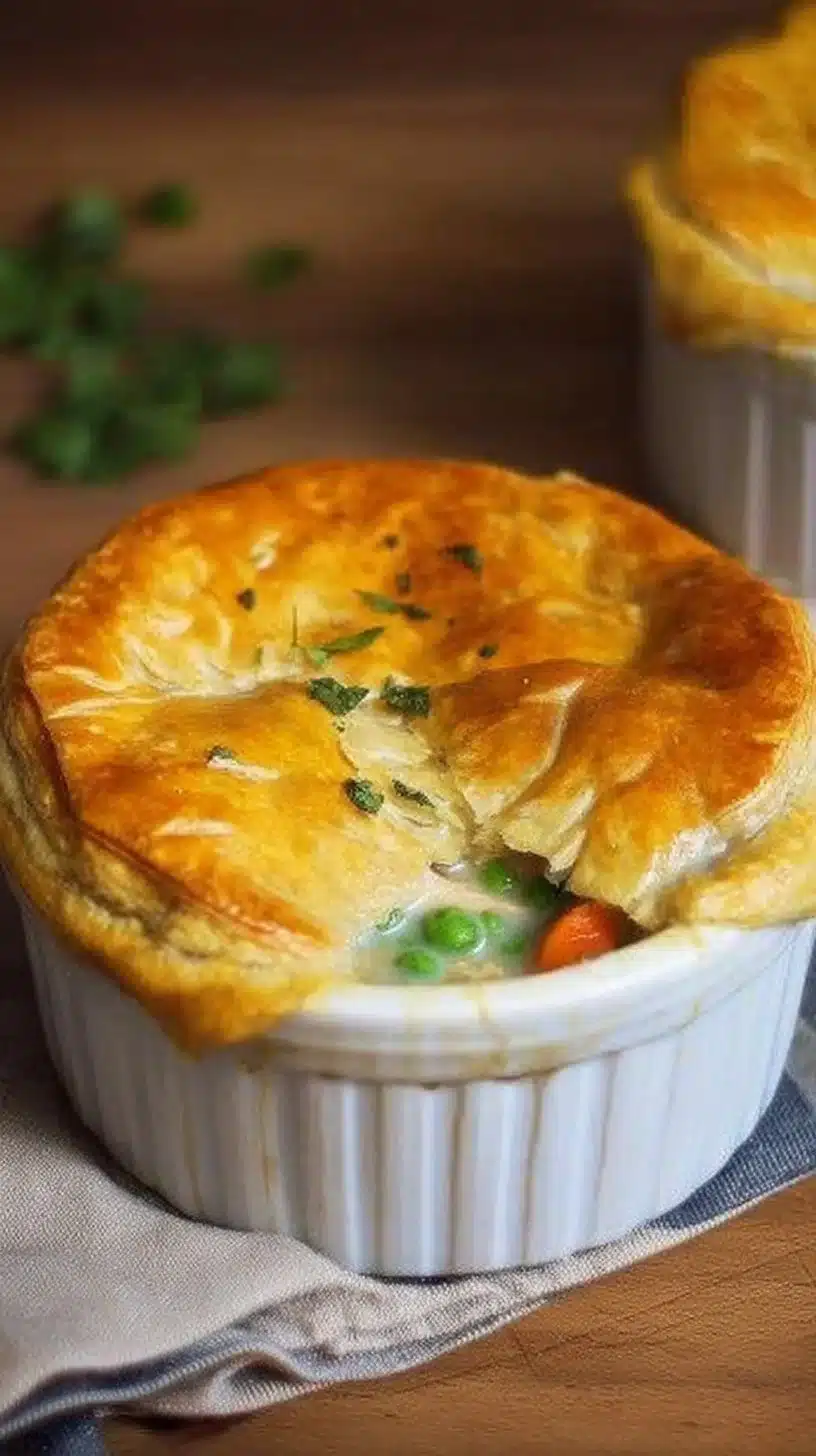 Chicken Pot Pie 1 Delicious homemade Chicken Pot Pie with flaky crust and fresh vegetables