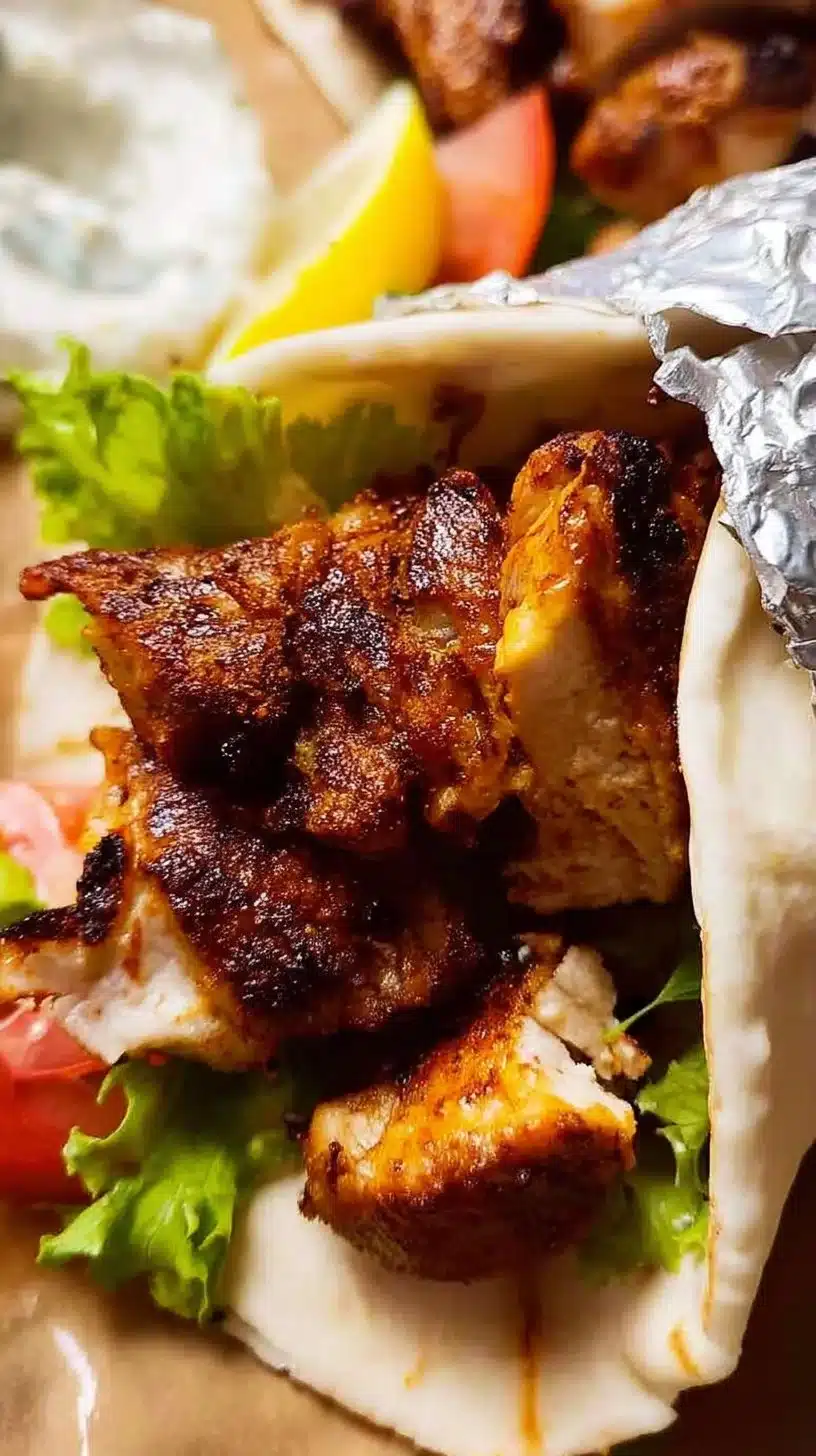 Chicken Shawarma 1 Succulent Chicken Shawarma served with fresh veggies and sauces