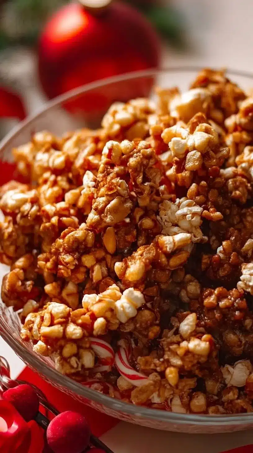 Christmas Popcorn Candy 1 Festive Christmas Popcorn Candy mix with colorful treats and holiday themes.