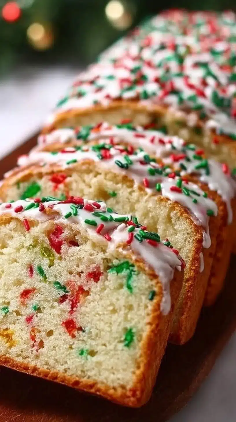 Christmas Sprinkle Buttermilk Bread: A Festive and Moist Holiday Favorite 1 Moist Christmas Sprinkle Buttermilk Bread decorated for the holidays
