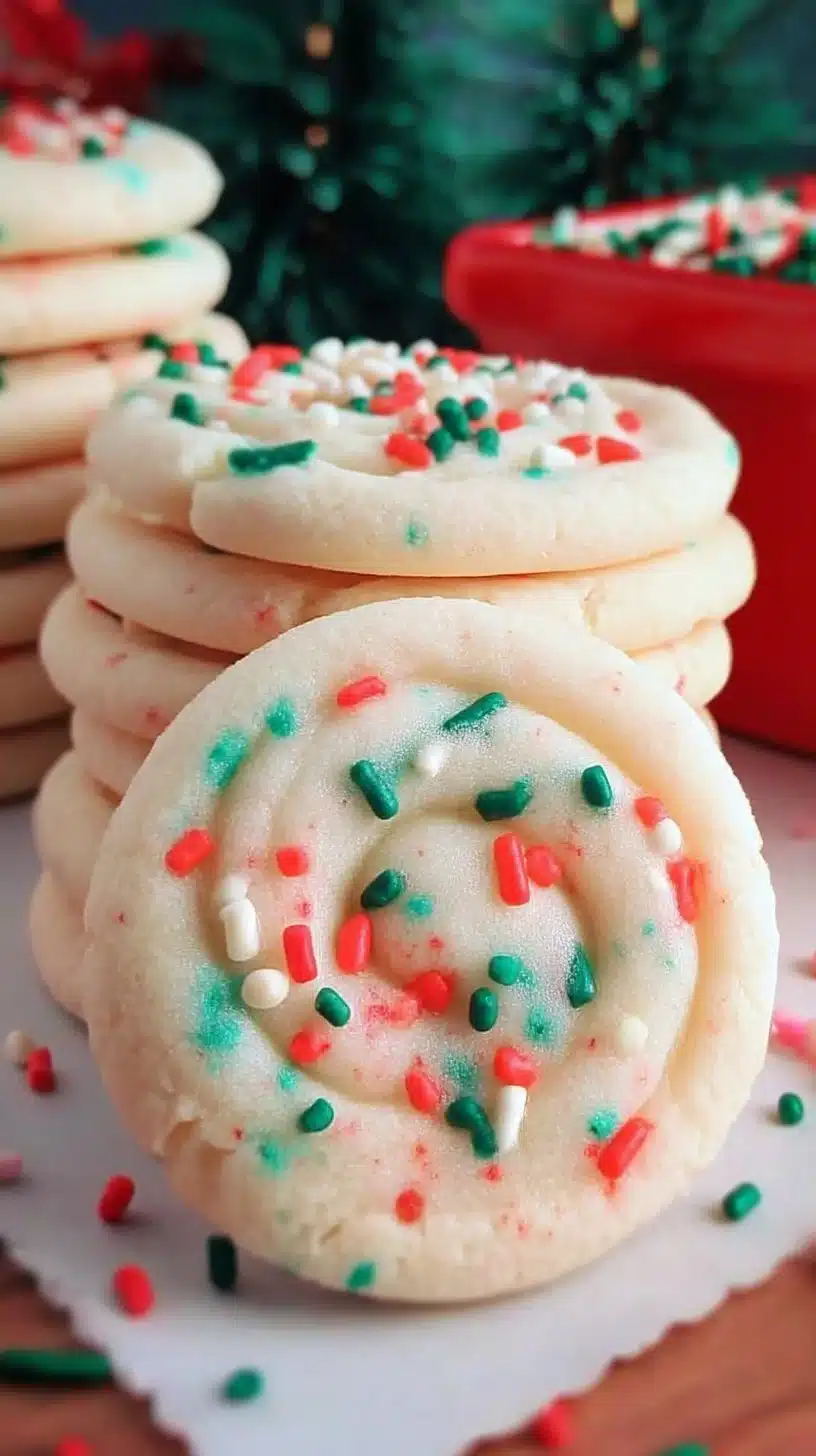 Christmas Sugar Cookies (Crumbl Copycat) 1 Delicious Christmas sugar cookies decorated for the holidays