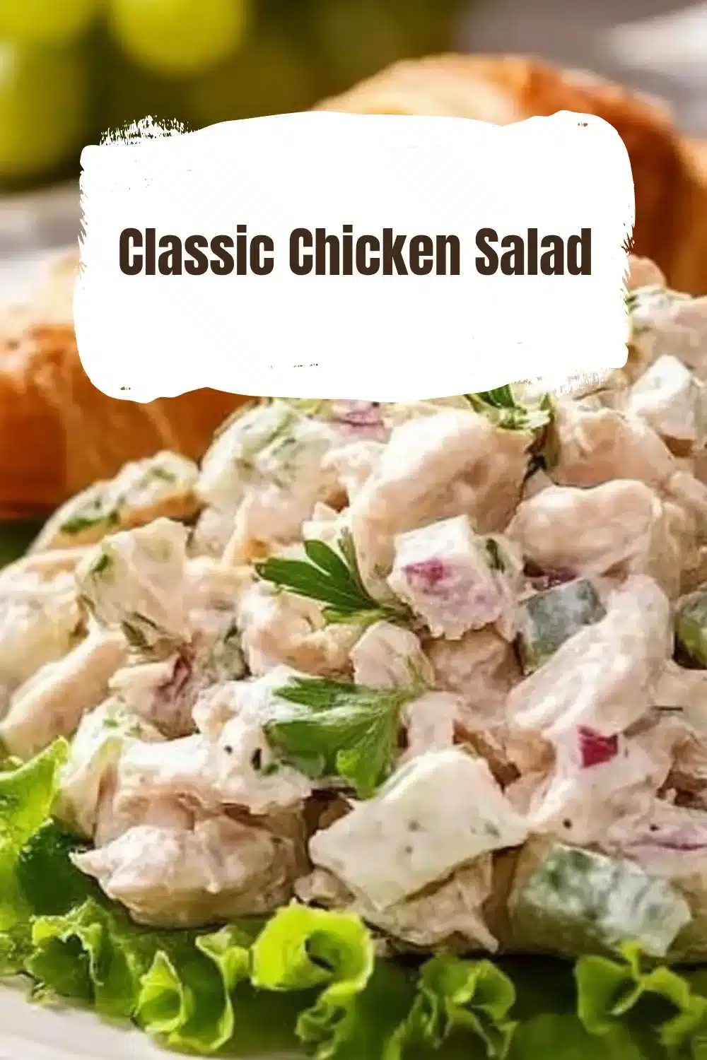 Classic Chicken Salad 1 Bowl of classic chicken salad with fresh vegetables and herbs