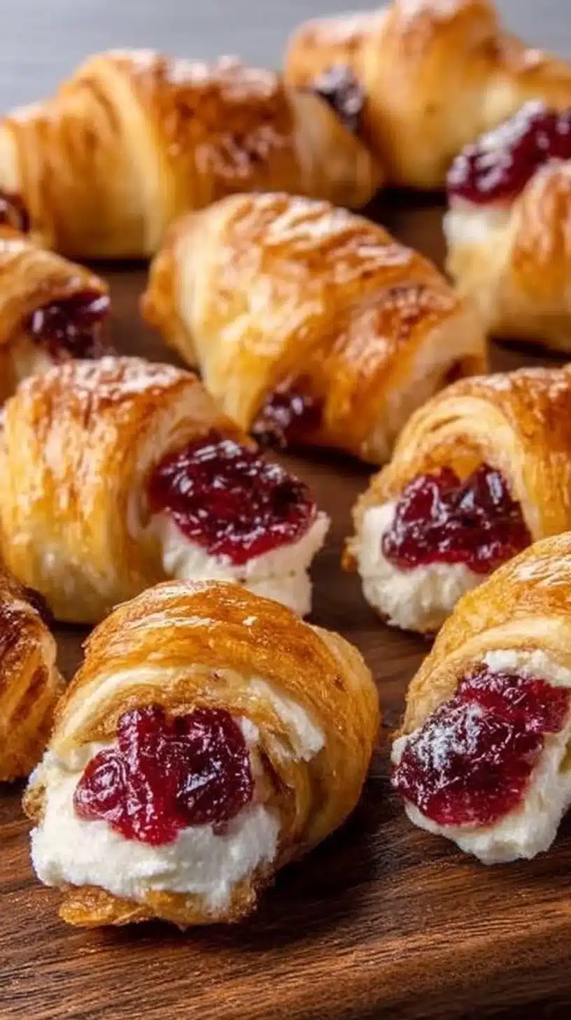 Cranberry Cream Cheese Crescent Bites 1 Cranberry Cream Cheese Crescent Bites on a platter