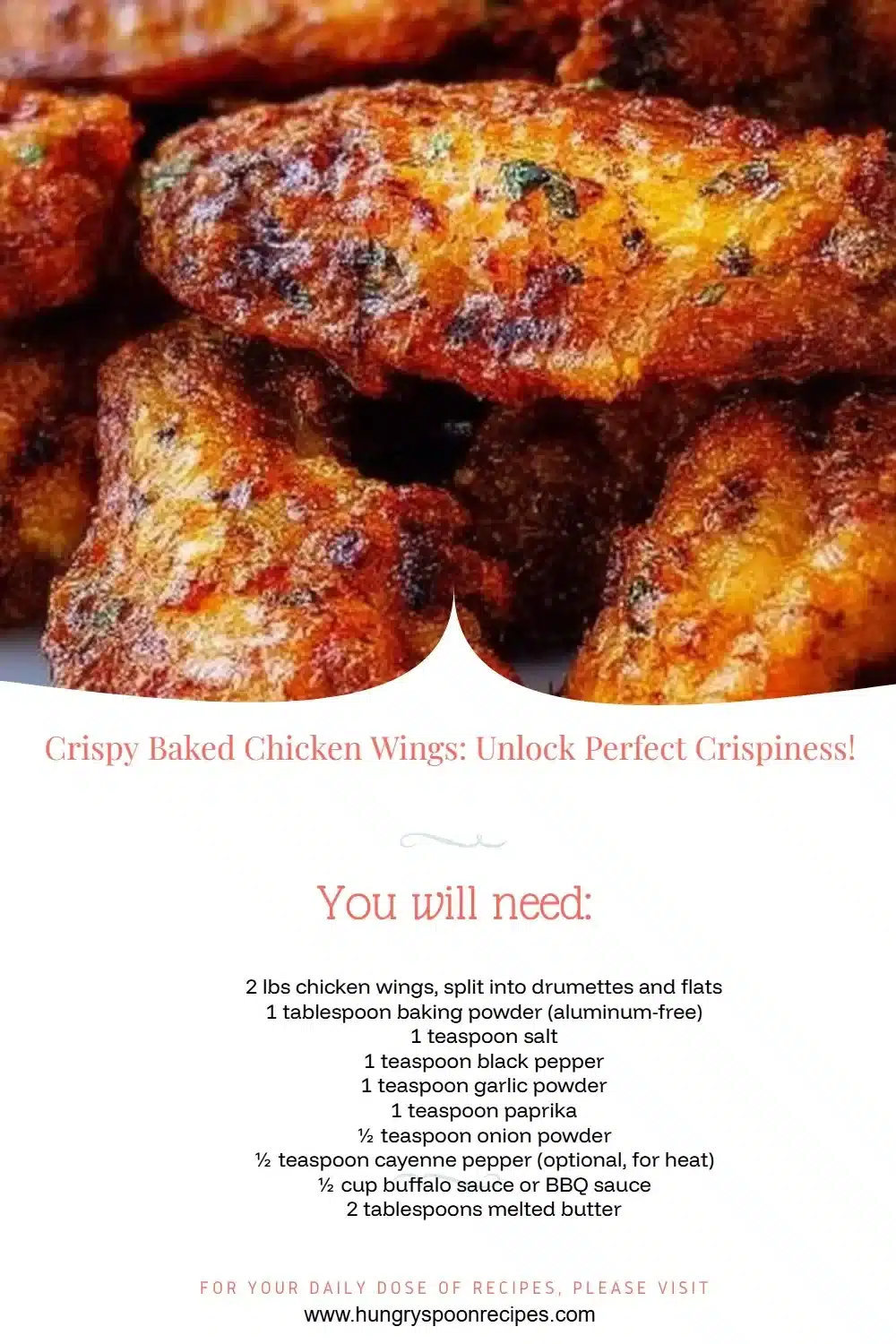 Crispy Baked Chicken Wings: Unlock Perfect Crispiness! 1 Crispy baked chicken wings on a platter, garnished with herbs and spices.