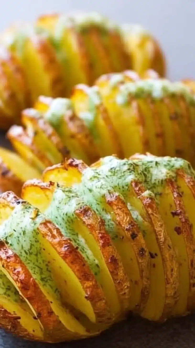 Crispy Hasselback Potatoes for Your Steak Dinner 1 Crispy Hasselback potatoes served alongside a juicy steak dinner