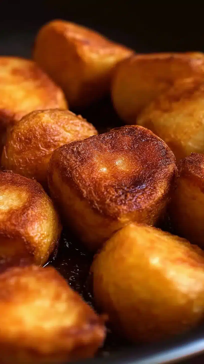 Golden crispy roast Duck Fat Potatoes served in a bowl