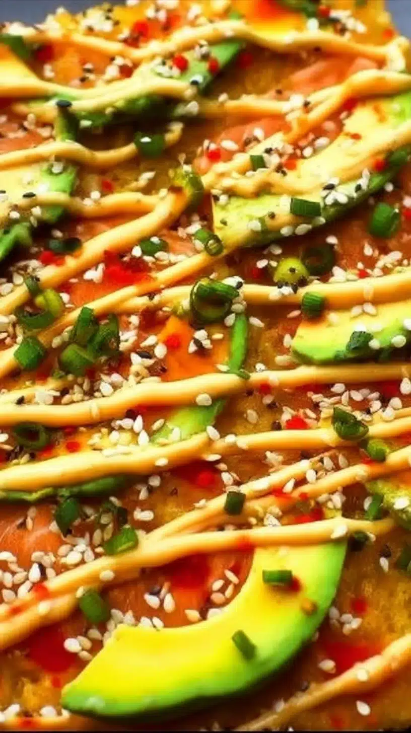 EASY Baked Salmon Sushi Recipe (BEST Salmon Sushi Bake!) 1 Delicious baked salmon sushi dish topped with fresh ingredients