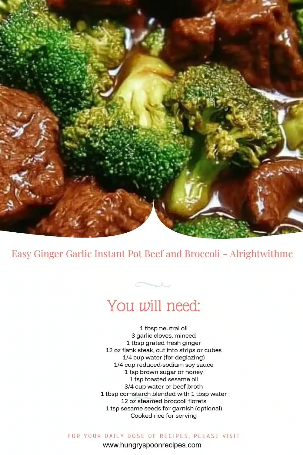 Easy Instant Pot beef and broccoli with ginger and garlic