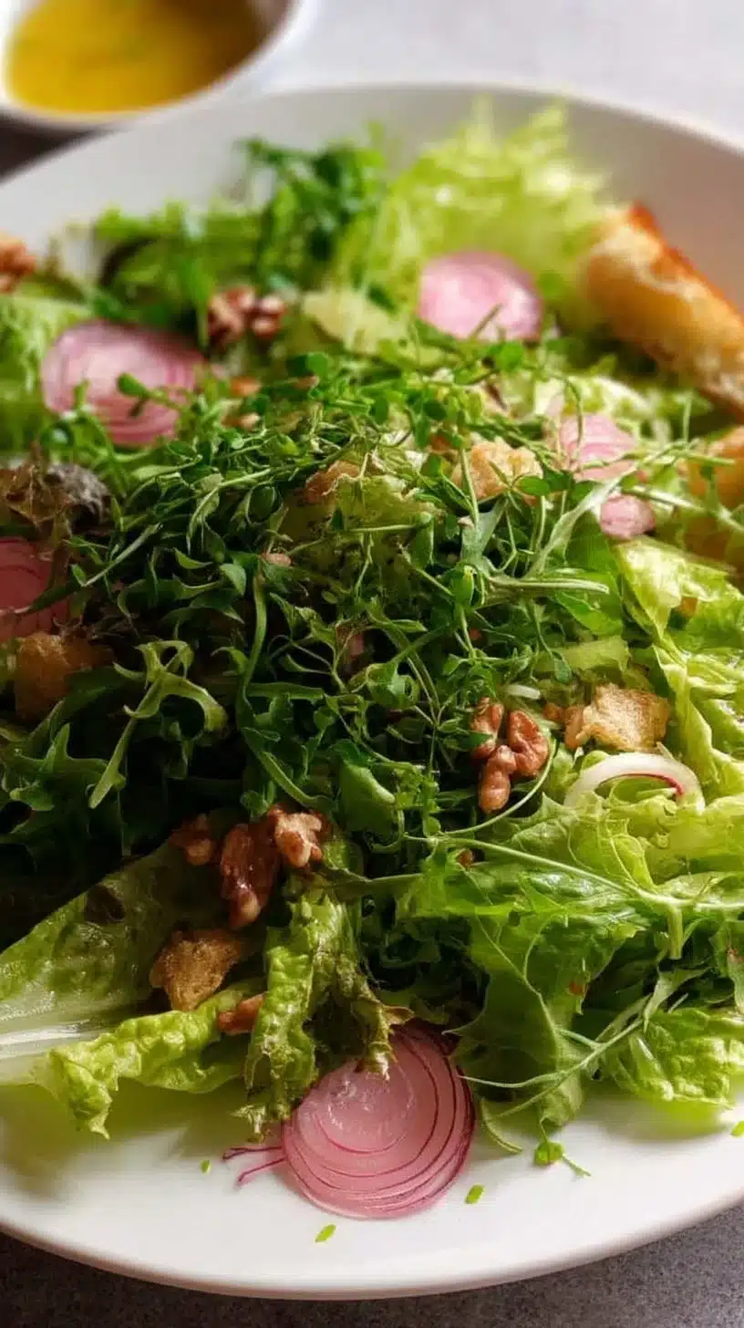 French Bistro Salad 1 Delicious French bistro salad with fresh greens and traditional ingredients
