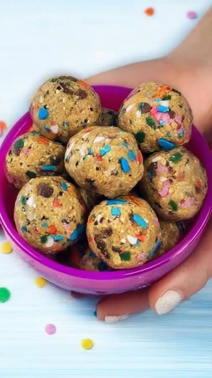 Funfetti Energy Bites for Kids 1 Colorful Funfetti Energy Bites for kids, a healthy and fun snack option.