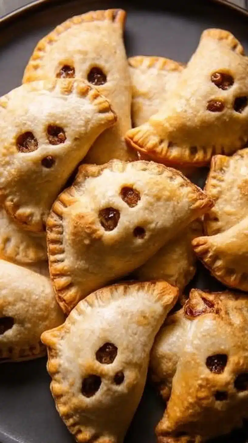 Ghost Taco Hand Pies 1 Halloween ghost taco hand pies, savory pastry filled with taco ingredients.