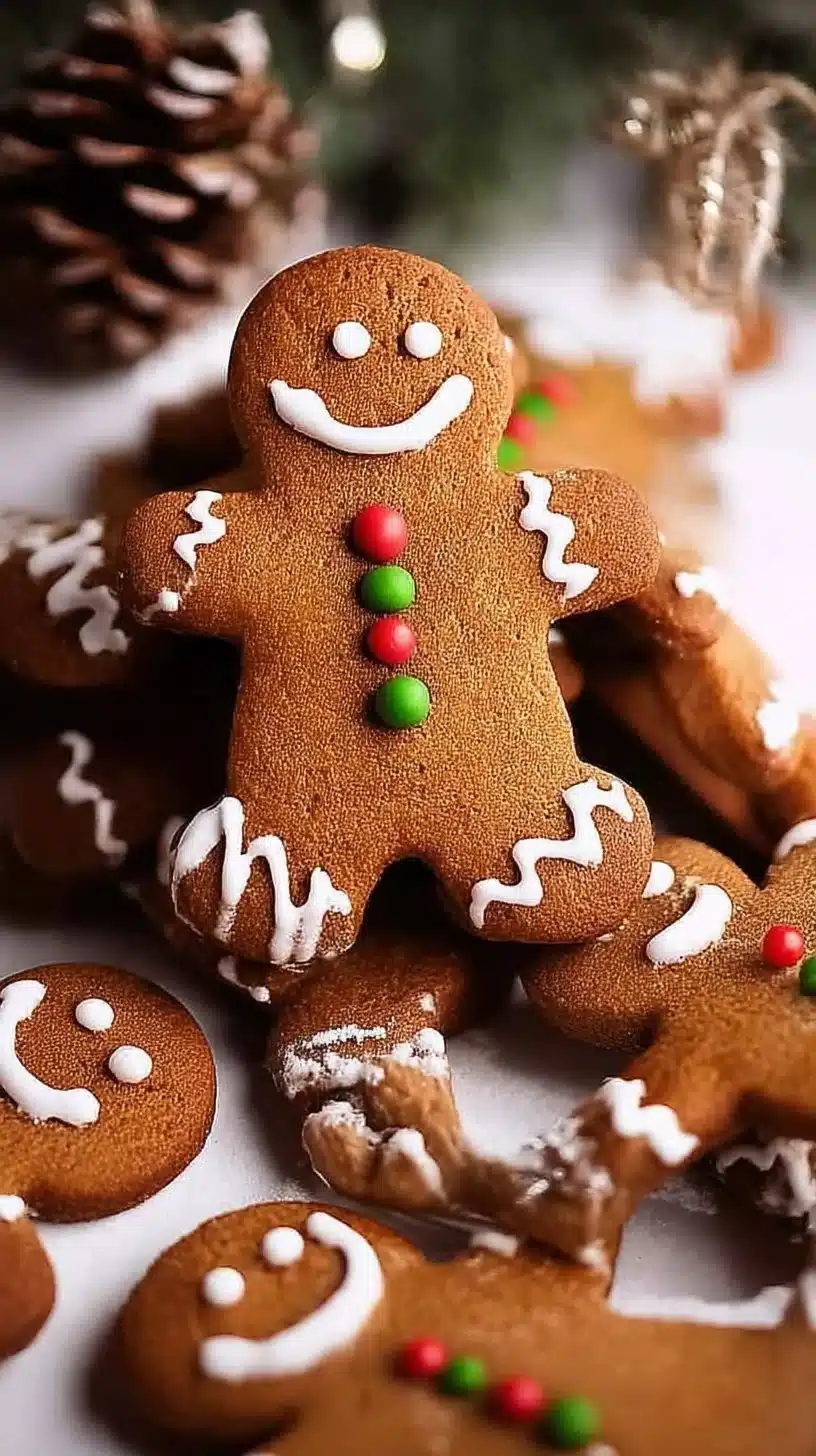 Deliciously decorated Gingerbread Men cookies ready for the holiday season