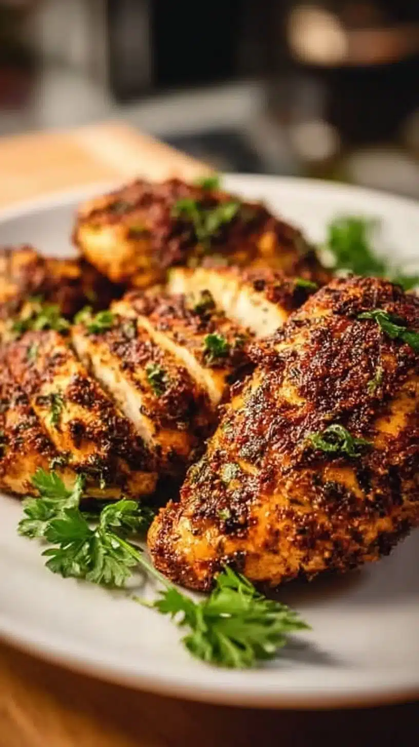 Grandma’s Juicy Air Fryer Chicken Breast 1 Juicy air fryer chicken breast served with herbs and spices