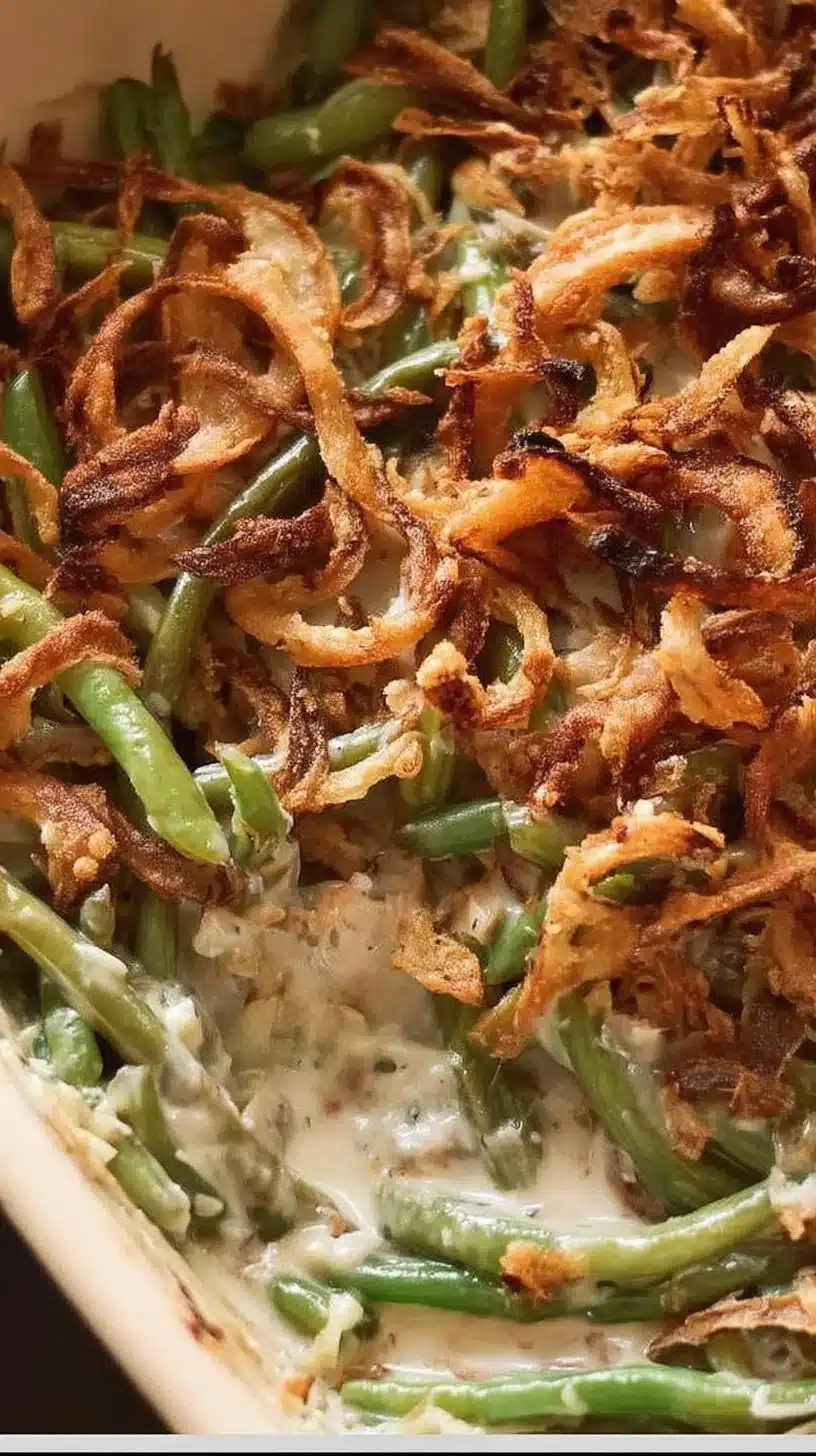 Green Bean Casserole Recipe 1 Delicious green bean casserole recipe with creamy sauce and crispy toppings.
