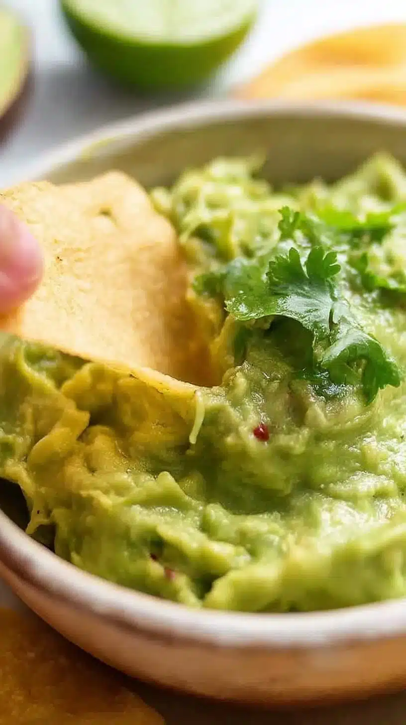 Guacamole Recipe 1 Delicious homemade guacamole served with tortilla chips