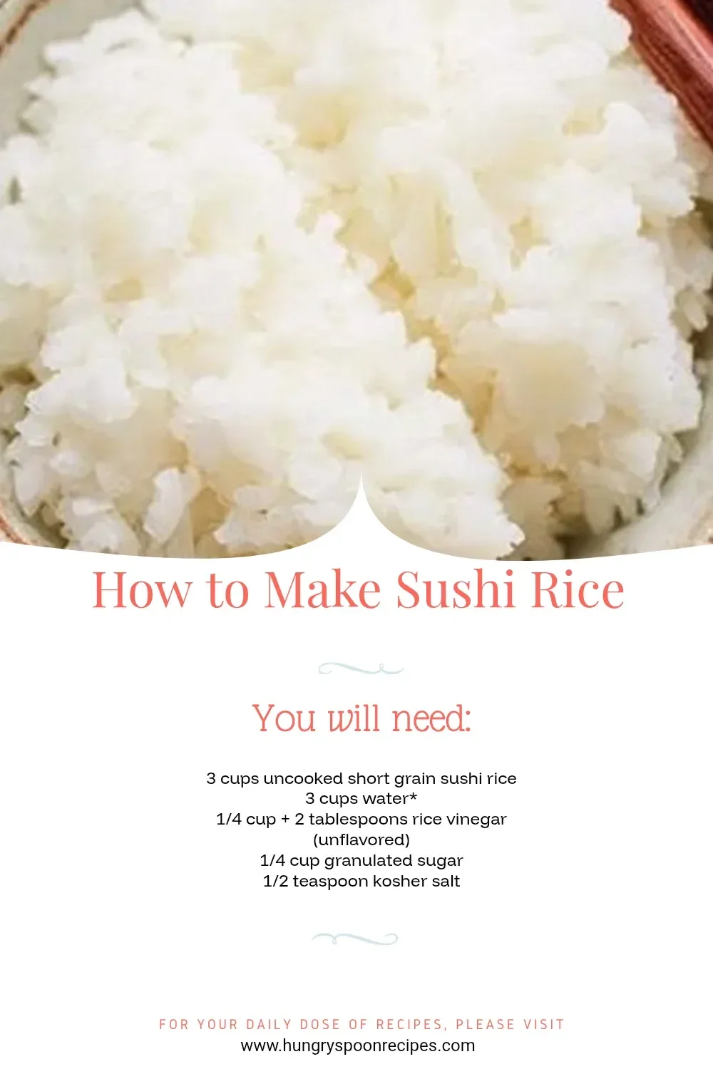 How to Make Sushi Rice 1 Bowl of perfectly cooked sushi rice ready for making sushi