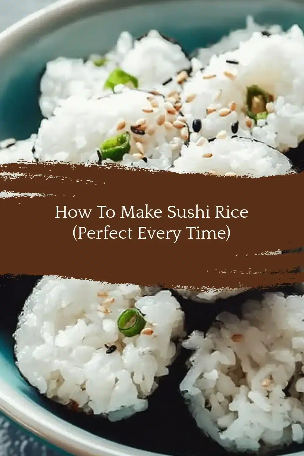 Bowl of perfectly cooked sushi rice ready for making sushi rolls