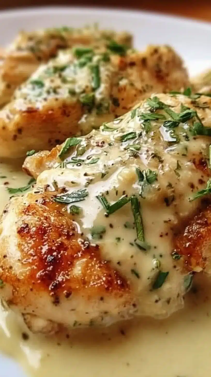 Instant Pot Garlic Parmesan Chicken Recipe 1 Delicious Instant Pot garlic parmesan chicken served with herbs and spices
