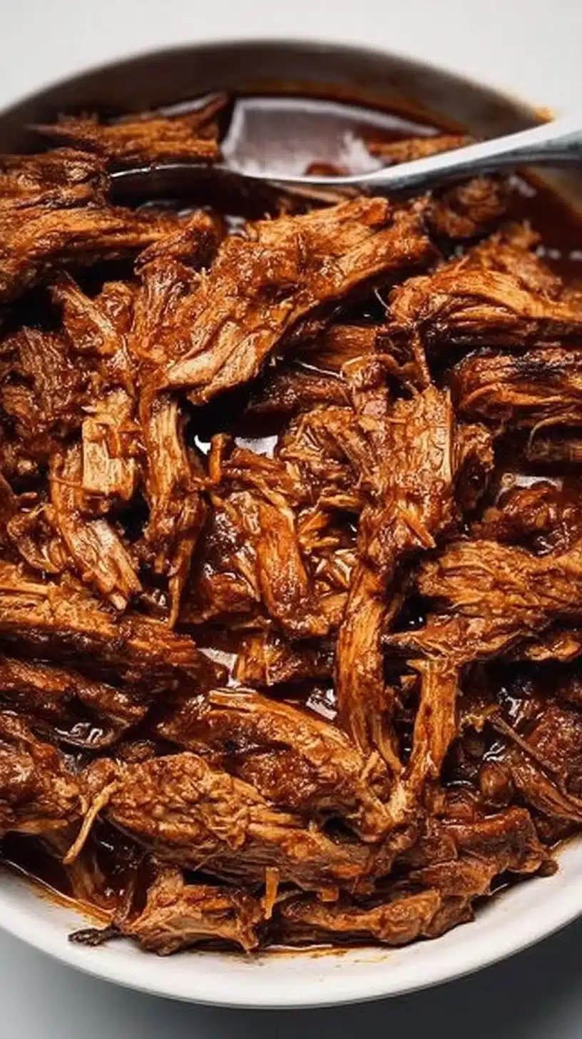 Instant Pot Pulled Pork 1 Delicious Instant Pot Pulled Pork served on a bun with toppings