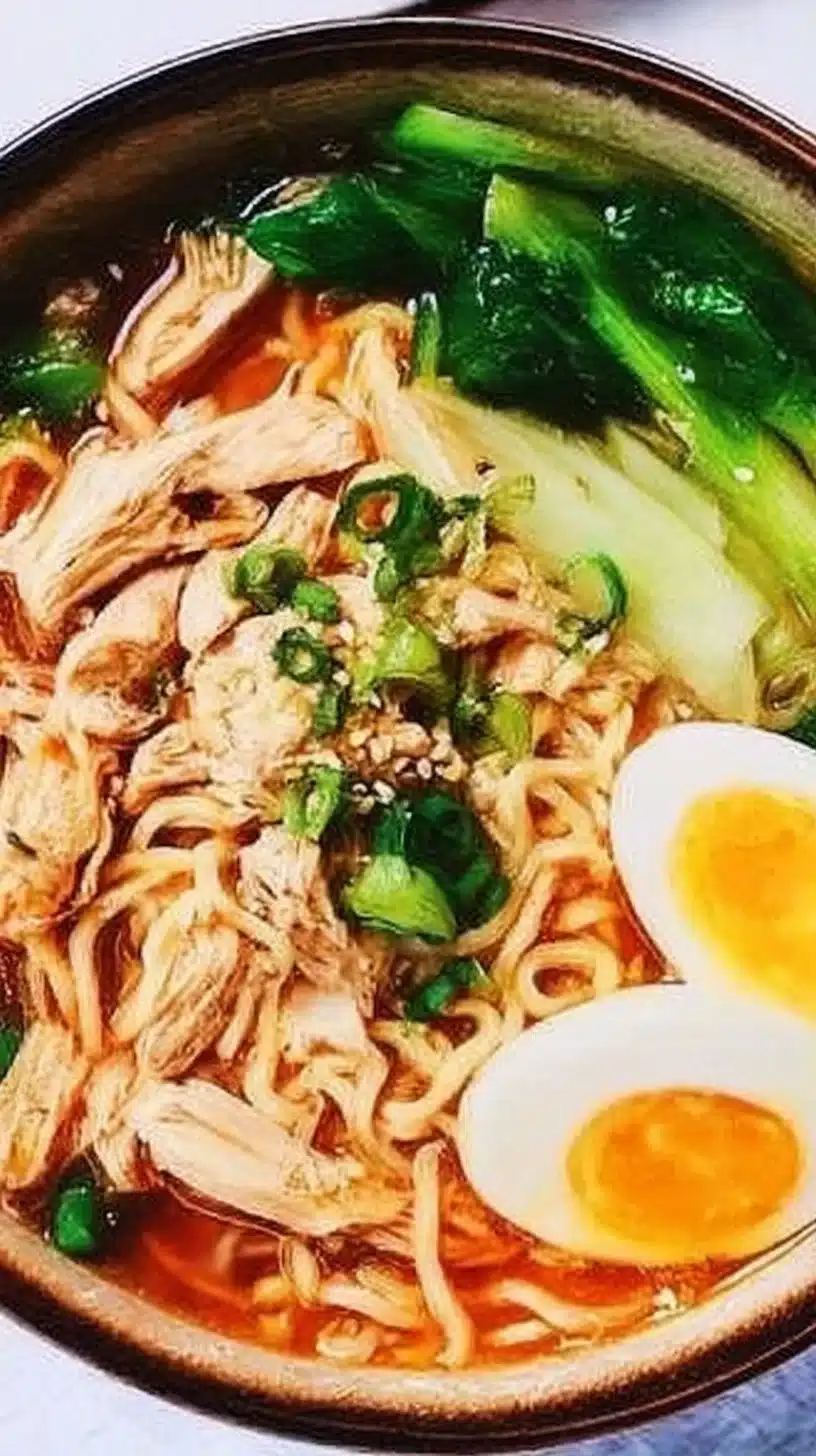 Instant Pot Ramen 1 Delicious bowl of Instant Pot Ramen with broth and toppings