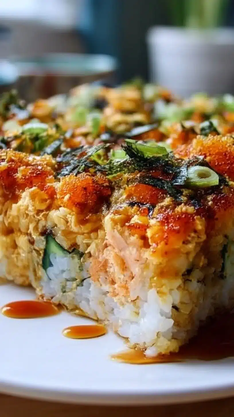 Irresistible Sushi Bake: 15-Minute Comfort 1 Irresistible sushi bake dish ready to serve