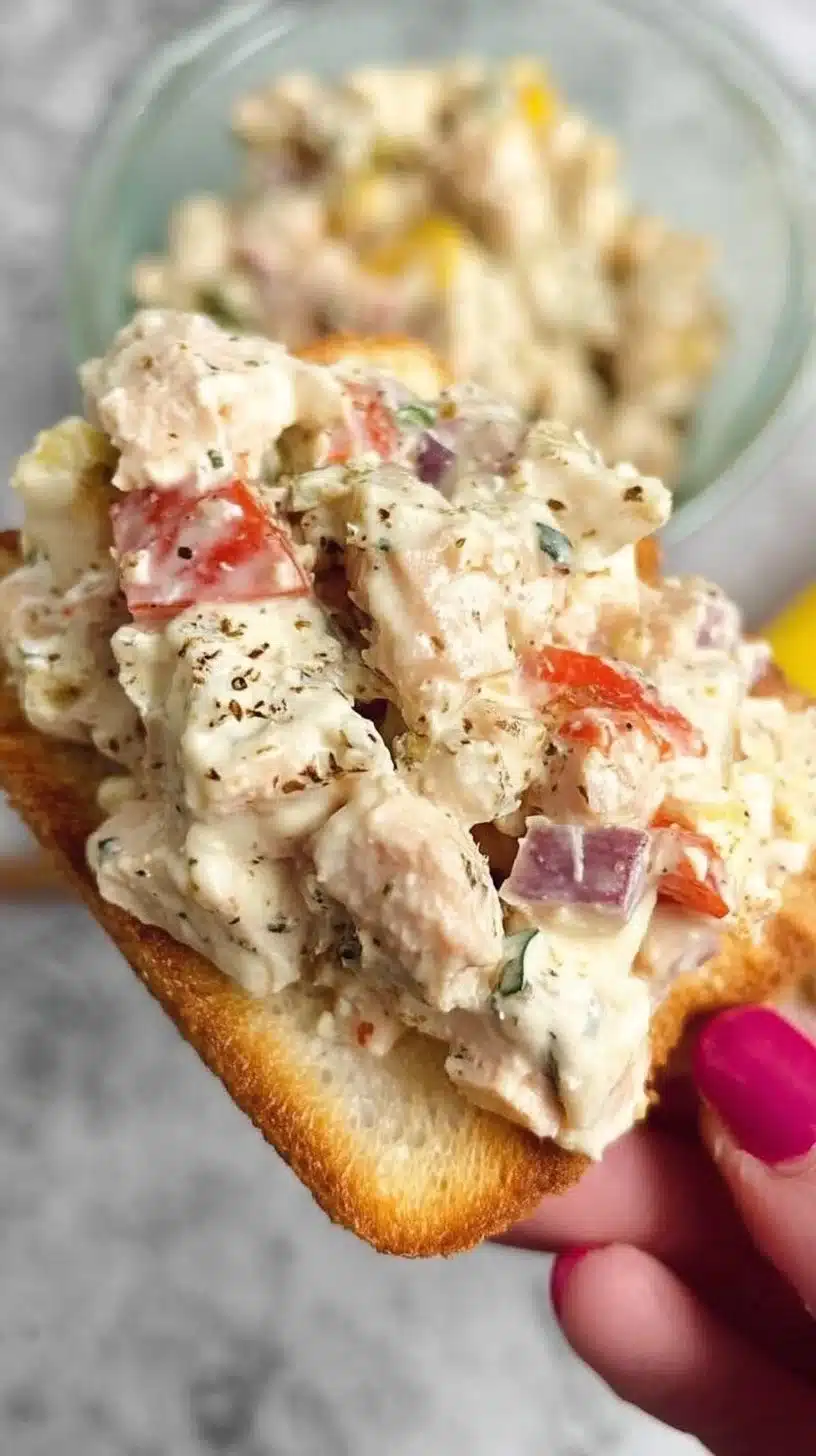 Italian Grinder Chicken Salad 1 Delicious Italian Grinder Chicken Salad with fresh ingredients
