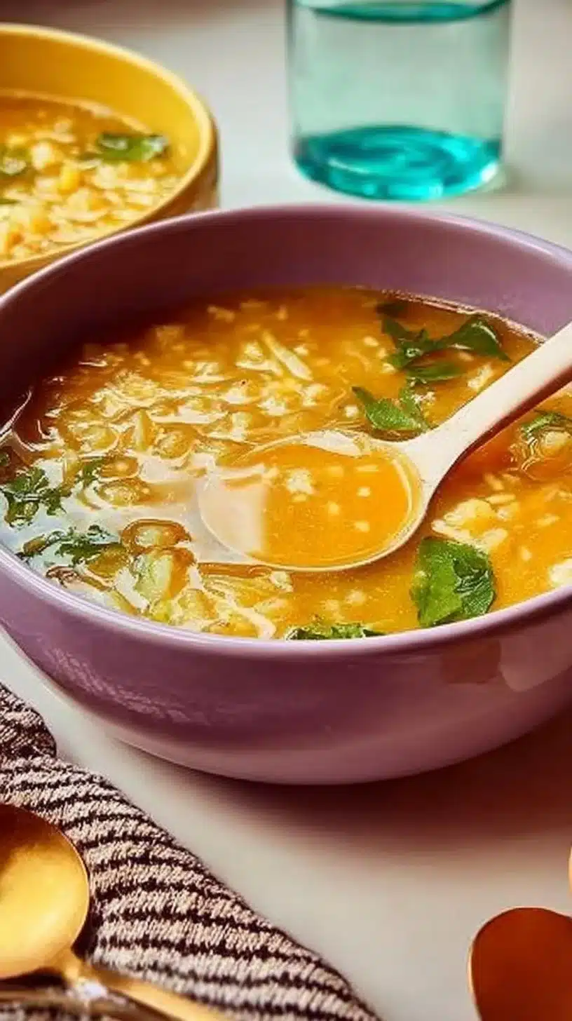 Italian Penicillin Soup 1 Bowl of Italian Penicillin Soup with fresh herbs and rustic bread