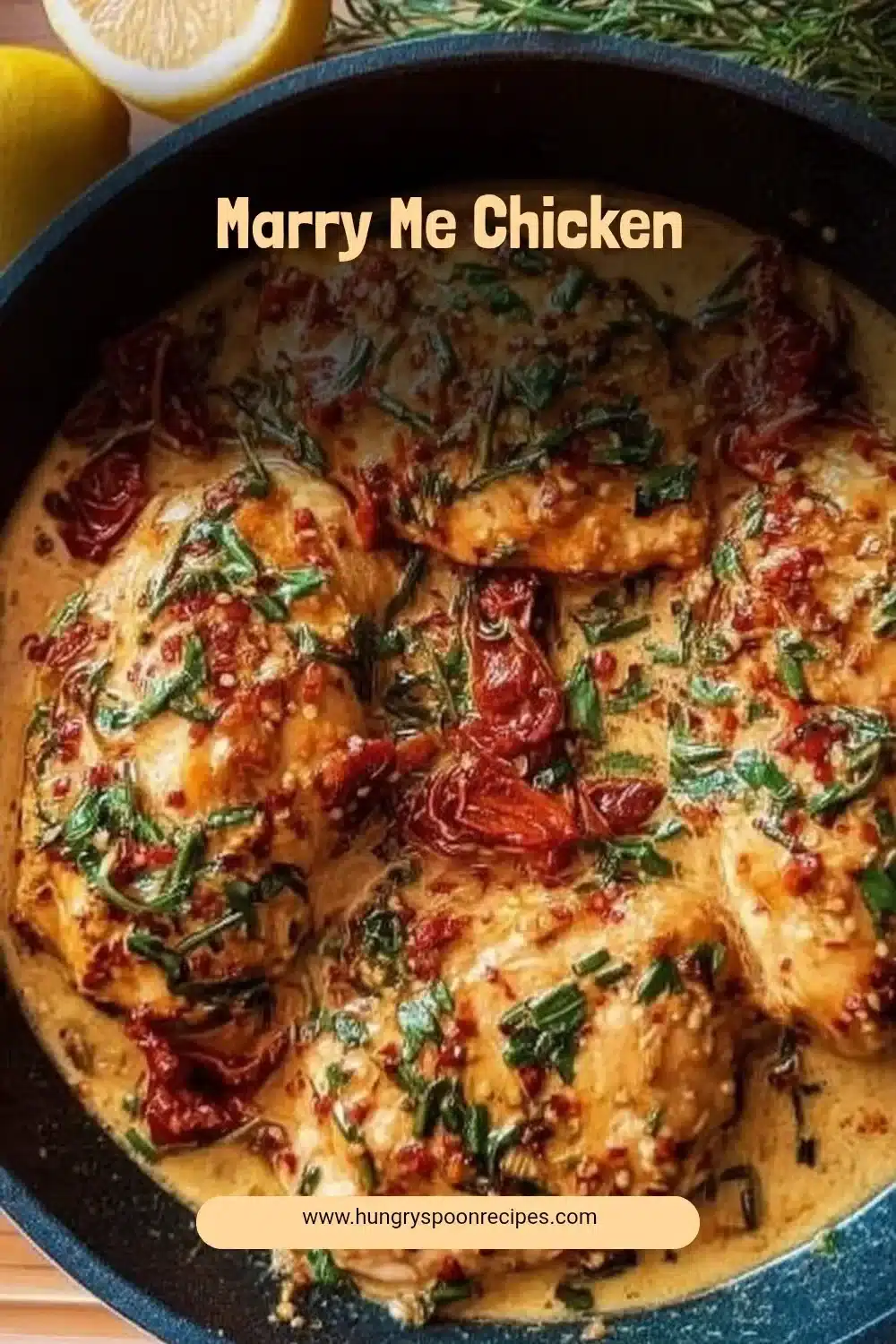 Marry Me Chicken 1 Delicious Marry Me Chicken served with creamy sauce and fresh herbs