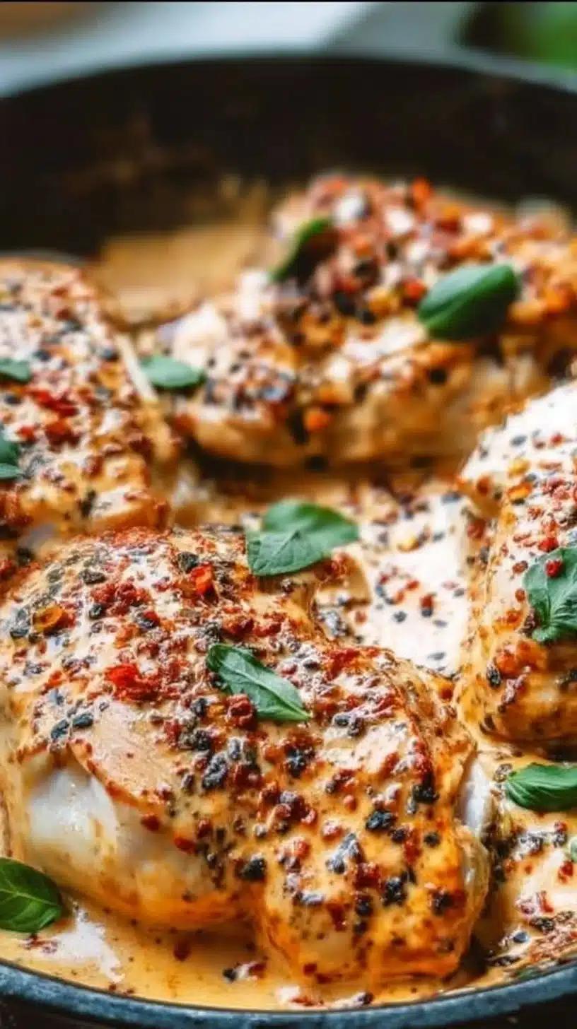 Marry Me Chicken 1 Delicious plate of Marry Me Chicken with creamy sauce and herbs