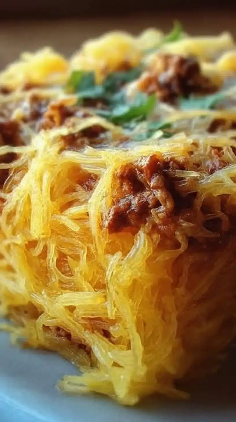 Delicious Million Dollar Spaghetti Squash Pasta topped with cheese and herbs
