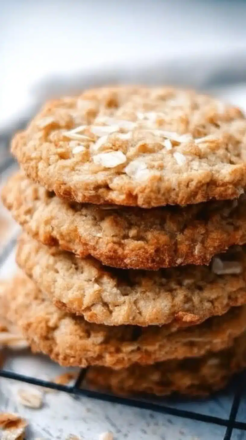 Oatmeal Coconut Cookies 1 Oatmeal coconut cookies on a baking sheet, ready to enjoy, healthy snack idea