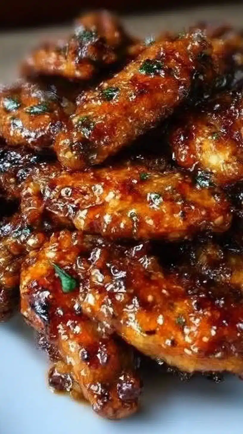 Pineapple-Teriyaki Wings 1 Delicious Pineapple-Teriyaki Wings garnished with sesame seeds and green onions