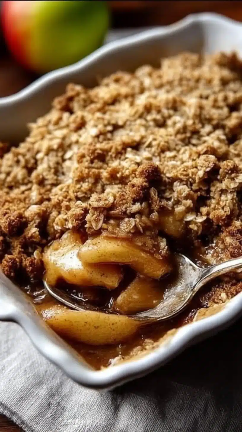 Delicious Pioneer Woman apple crisp served in a rustic bowl